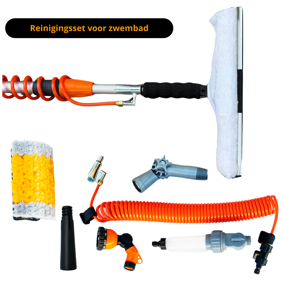 Reinigingsset voor zwembadschuilplaatsen